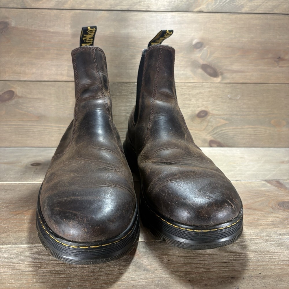 dr martens embury mens size 12 shoes brown leather slip on chelsea boots - Picture 4 of 9